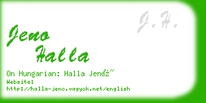 jeno halla business card